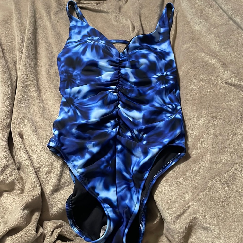 Aqua Green Blue 1-Pc Bathing Suit